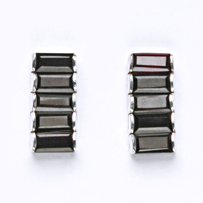 Stříbrné náušnice, přírodní granát, šperky s granáty, 4,63 g