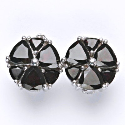 Stříbrné náušnice, přírodní granát, šperky s granáty, 13,30 g