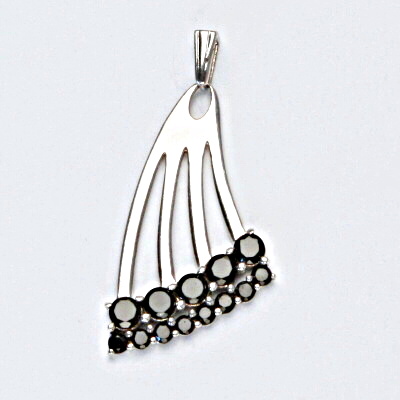 Stříbrný přívěsek, přírodní granát, šperky s granáty, stříbro, 4,65 g