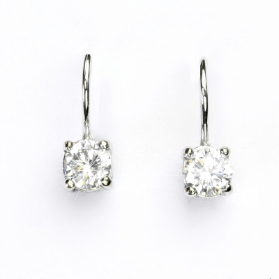 Stříbrné náušnice, čirý zirkon - NK 1251 