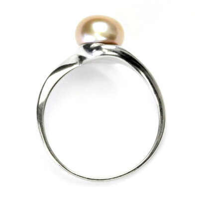 Stříbrný prsten, přírodní říční perla růžová, prstýnek ze stříbra, T 1432