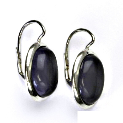 Stříbrné náušnice, přírodní kámen fluorit - NK 1454 