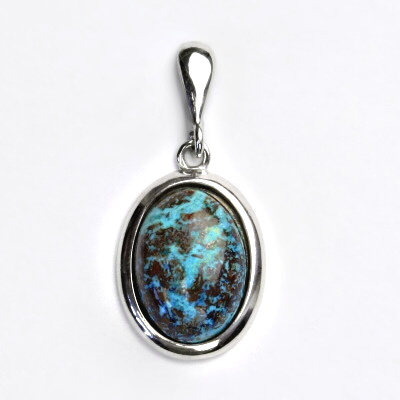 Zlatý přívěsek, bílé i žluté zlato, přírodní chryzokol - P 1454/22