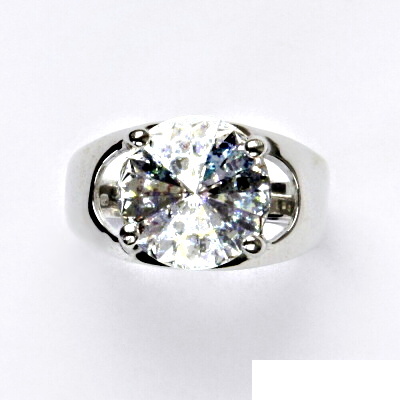 Stříbrný prsten s krystalem Swarovski (barva White Patina) T 1188 