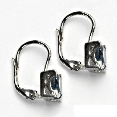 Stříbrné náušnice, zirkon akvamarin, náušnice se zirkony, NK 1269 