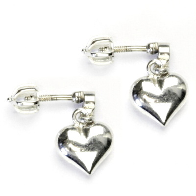 Stříbrné náušnice, srdíčko, zirkon spinel,náušnice ze stříbra, NŠ 28/822 