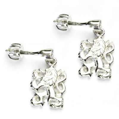 Stříbrné náušnice, Český lev, náušnice ze stříbra, NŠ 28/826 