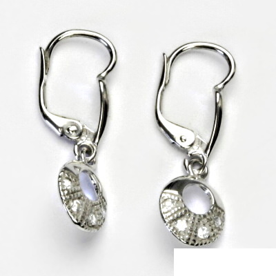 Stříbrné náušnice, čiré zirkony, náušnice na klapku, NK 20/1205