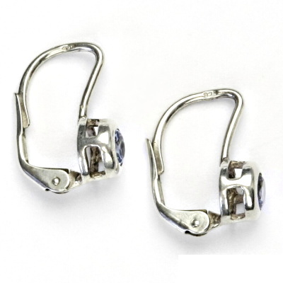 Stříbrné náušnice, zirkon akvamarin, náušnice ze stříbra, NK 1003 