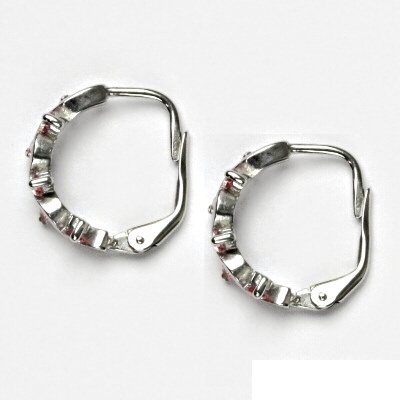 Stříbrné náušnice, růžové zirkony - VE 184 