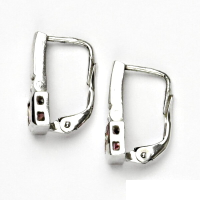 Náušnice stříbrné, růžový zirkon, náušnice ze stříbra, VE 183 