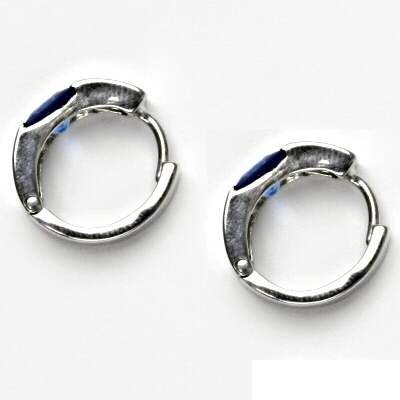 Stříbrné naušnice, tmavě modrý zirkon, náušnice ze stříbra, VE 106 