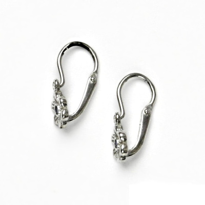 Stříbrné dětské náušnice, zirkon spinel, kytička, stříbro, VE 185 