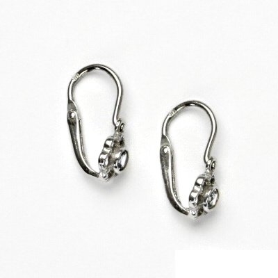 Stříbrné dětské náušnice, kytička, zirkon akvamariny - VE 197 