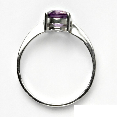 Stříbrný prsten, přírodní světlý ametyst, prstýnek ze stříbra, T 1244 