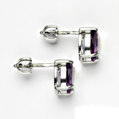 Stříbrné náušnice, přírodní ametyst světlý, náušnice ze stříbra, NŠ 1244 