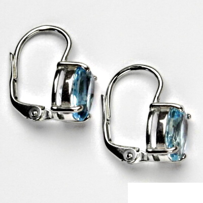 Stříbrné náušnice, přírodní topaz sky, NK 1244