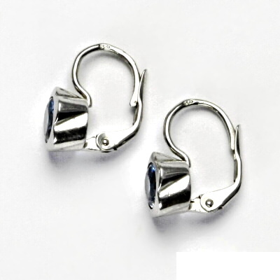 Zlaté náušnice kytička, bílé i žluté zlato ,zirkon akvamarin -  NK 1271