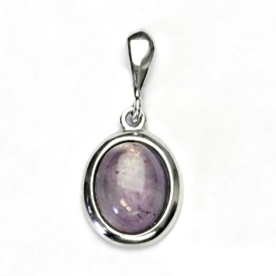 Zlatý přívěsek, bílé i žluté zlato, přírodní ametyst - P 1453