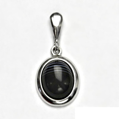 Zlatý přívěsek, bílé i žluté zlato, přírodní onyx - P 1453 