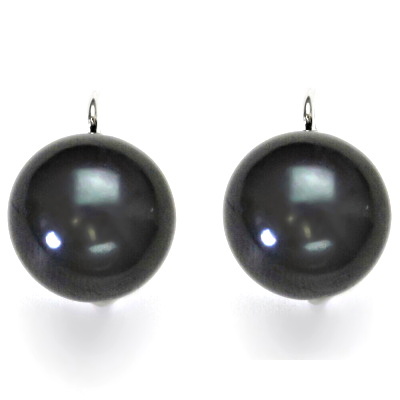 Stříbrné náušnice, přírodní říční perla černá, náušnice ze stříbra, NK 1299 