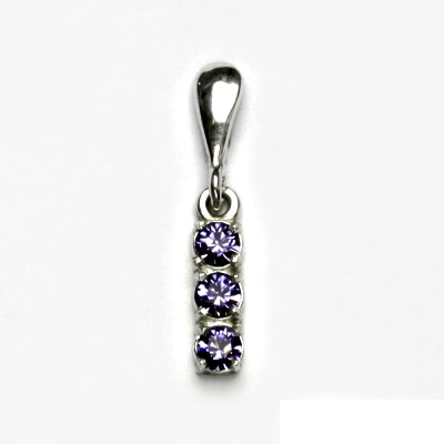 Stříbrný přívěsek, Swarovski krystaly ametyst, přívěšek ze stříbra, P 1323/14 