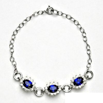 Stříbrný náramek, Kate, zirkony v barvě spinelu, čiré zirkony, stříbro, R 1480