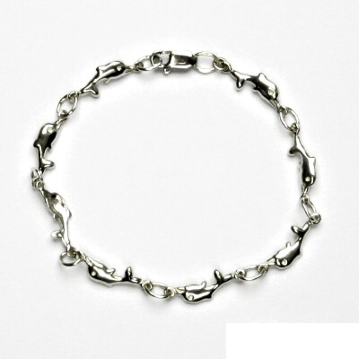 Stříbrný náramek, delfínci, náramek ze stříbra, delfín, stříbro, R 405