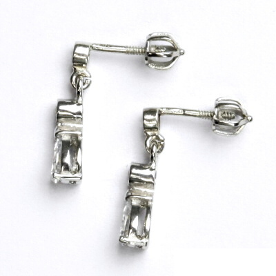 Stříbrné náušnice, visací náušnice s čirými zirkony, NŠ 28/VP 103 