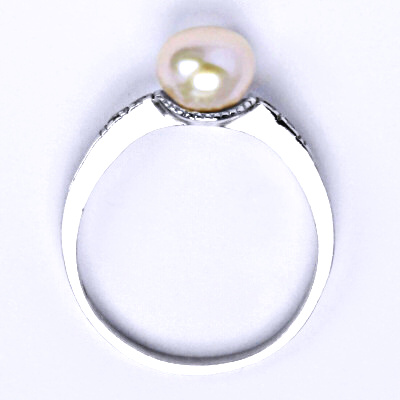 Stříbrný prsten s růžovou přírodní perlou 8 mm, T 1211