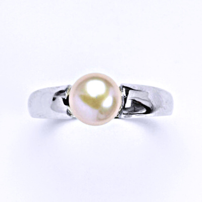 Stříbrný prsten s růžovou přírodní perlou 8 mm, T 1180