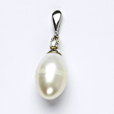 Stříbrný přívěšek s přírodní perlou, přívěsek ze stříbra, bílá přírodní perla P 1482/22 