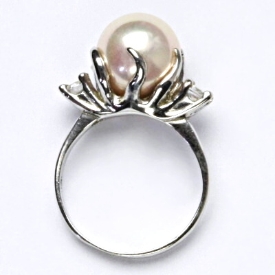 Stříbrný prsten s um. perlou, prsten ze stříbra, řůžová perla se skutečným perleťovým leskem T 1190 