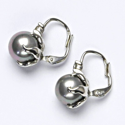 Stříbrné náušnice, um. stříbrná perla se skutečným perleťovým leskem NK 1190 