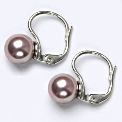 Náušnice s um. perlami, náušnice ze stříbra, perla se skutečným perleťovým leskem NK 1183