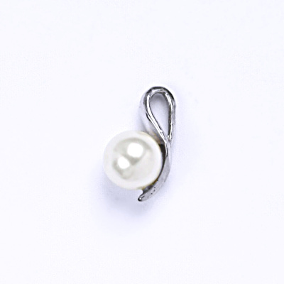 Stříbrný přívěšek , Swarovski bílá perla - P 1104 /6 mm