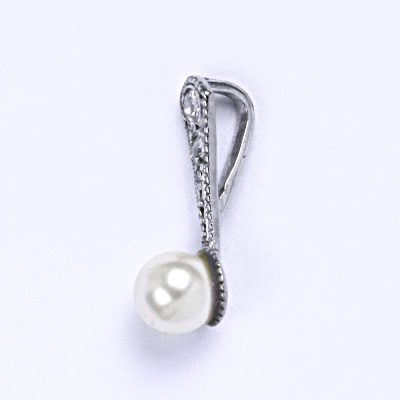 Stříbrný přívěšek se Swarovski bílou perlou 6 mm, P 1241
