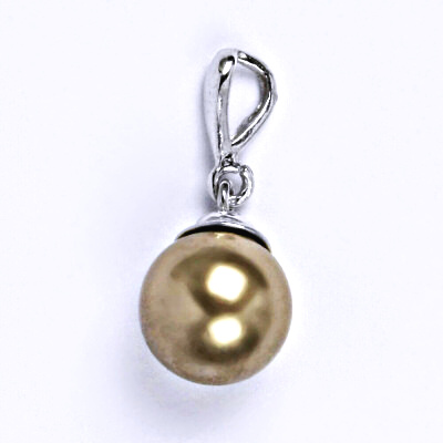Přívěšek stříbrný šperk, Swarovski perla bronze, 10mm, P 1193/22