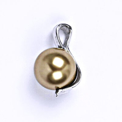 Přívěšek stříbrný šperk, Swarovski perla bronze, 10mm, P 1215