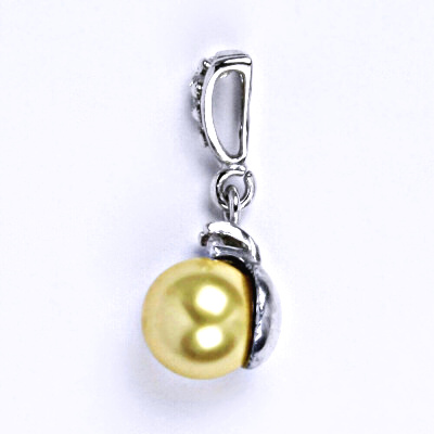 Stříbrný přívěšek se Swarovski gold perlou 8 mm, P 1207/2