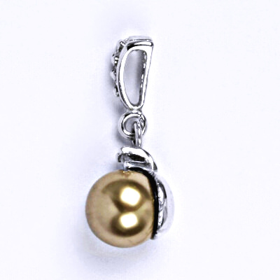 Stříbrný přívěšek se Swarovski bronze perlou 8 mm, P 1207/2