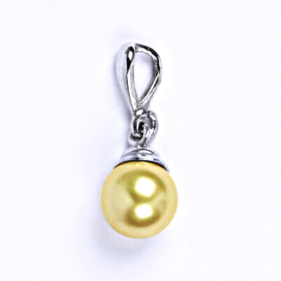 Stříbrný přívěšek se Swarovski gold perlou 8 mm, P 1193/22