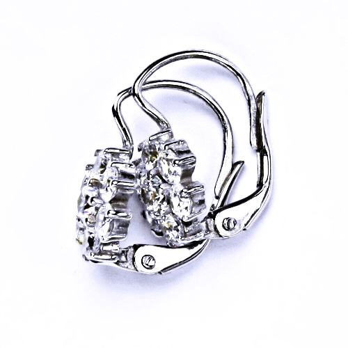 Stříbrné náušnice kytka ,čiré zirkony - VE 24 BZ