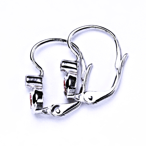 Zlaté náušnice , bílé i žluté zlato , pink zirkon - VE 72 