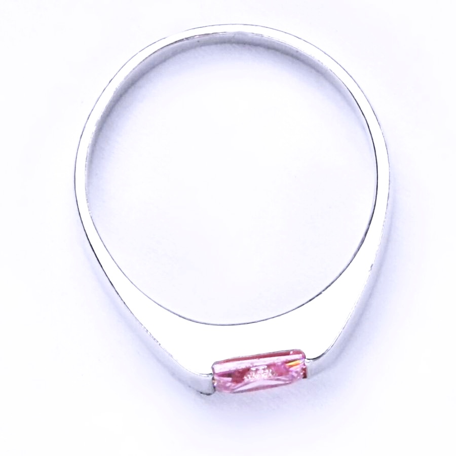 Stříbrný prsten s růžovým zirkonem VR 73