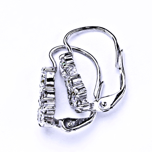 Stříbrné náušnice na patent (bílé zirkony)000791902281 VE 79