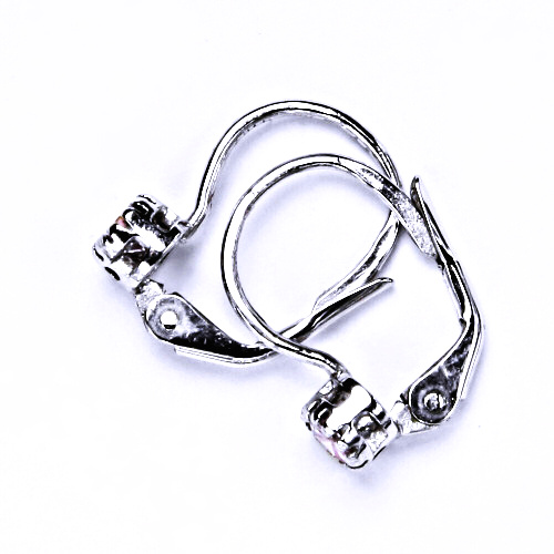 Stříbrné náušnice , pink zirkon - VE 141 