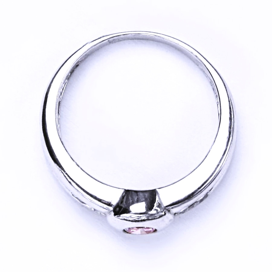 Stříbrný zásnubní prsten s růžovým zirkonem VR 277