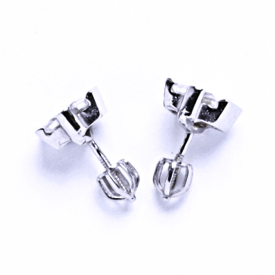 Stříbrné naušnice, čirý zirkon 6x6 mm - VE 16