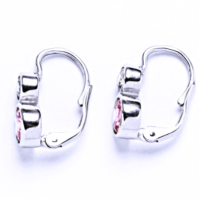Stříbrné náušnice "sněhuláci " ,zirkon čirý a pink - VE 165 